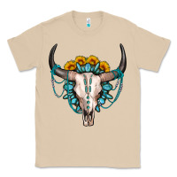 Mushroom sunflower gemstone bull skull Classic Tee - OliviaCreatesArt