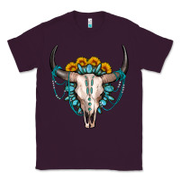 Plum sunflower gemstone bull skull Classic Tee - OliviaCreatesArt