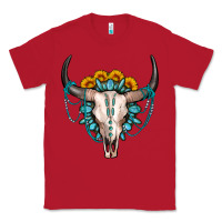 Red sunflower gemstone bull skull Classic Tee - OliviaCreatesArt