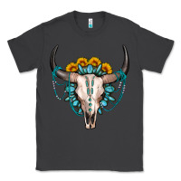 Smoke sunflower gemstone bull skull Classic Tee - OliviaCreatesArt