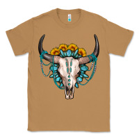 Toasted Coconut sunflower gemstone bull skull Classic Tee - OliviaCreatesArt