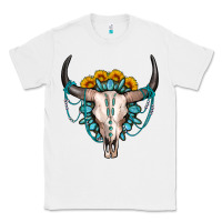 White sunflower gemstone bull skull Classic Tee - OliviaCreatesArt