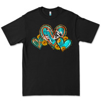 Black western leopard turquoise cowhide hearts olivia Premium Tee - OliviaCreatesArt