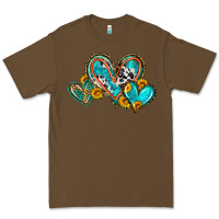 Cacao western leopard turquoise cowhide hearts olivia Premium Tee - OliviaCreatesArt