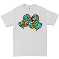 Dove Grey western leopard turquoise cowhide hearts olivia Premium Tee - OliviaCreatesArt