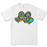 White western leopard turquoise cowhide hearts olivia Premium Tee - OliviaCreatesArt