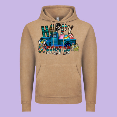 Happy Easter  Truck Vintage Hoodie Designed By Cowhidedigitalart