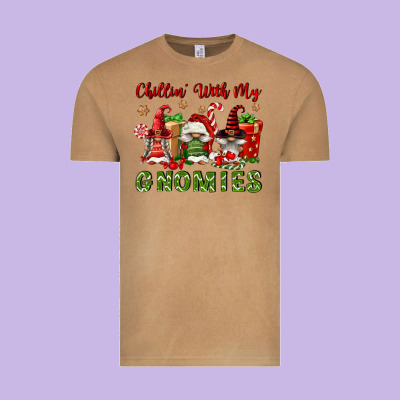 Chillin' With My Gnomies Vintage Tee Designed By Fadigitalartstudio