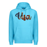 Ocean Blue usa calligraphy Premium Hoodie - Jasminsmagicworld