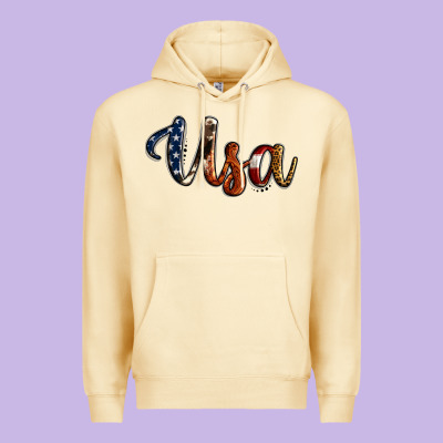 Usa Calligraphy Premium Hoodie Designed By Jasminsmagicworld