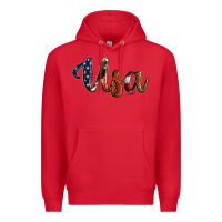 Red usa calligraphy Premium Hoodie - Jasminsmagicworld