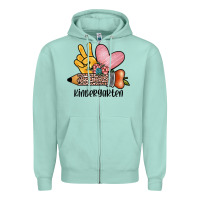 Seafoam peace love kindergarten Zipper Hoodie - JahusDesignShop