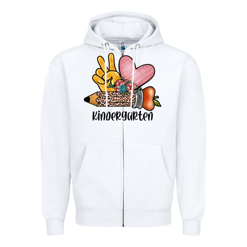 Peace Love Kindergarten Zipper Hoodie by JahusDesignShop | Teevron