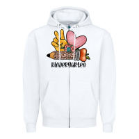 White peace love kindergarten Zipper Hoodie - JahusDesignShop