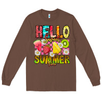 Chestnut Hello Sweet Summer Time Long Sleeve Tee - CowhideDigitalArt