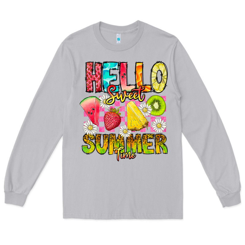 Hello Sweet Summer Time Long Sleeve Tee by CowhideDigitalArt | Teevron