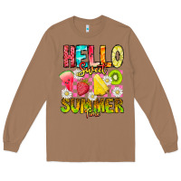 Toasted Coconut Hello Sweet Summer Time Long Sleeve Tee - CowhideDigitalArt