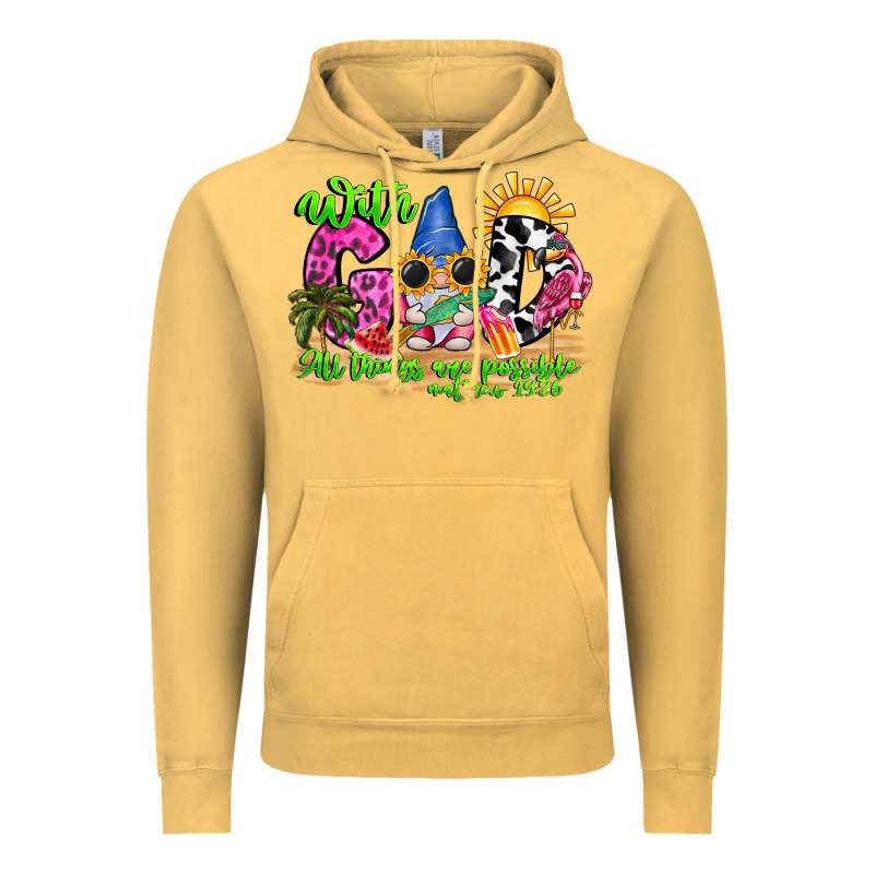 With God All Things Are Possible Summer Vintage Hoodie by CowhideDigitalArt | Teevron