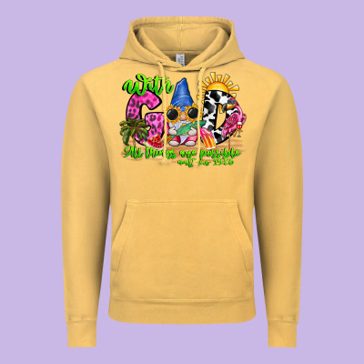 With God All Things Are Possible Summer Vintage Hoodie Designed By Cowhidedigitalart