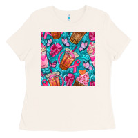 Bone breast cancer coffee cups with butterfly seamless pattern bbs Ladies Tee - BundleAndBundleShop