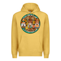 Antique Gold fall gnomes round earrings 4 Premium Hoodie - Artiststas
