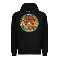 Black fall gnomes round earrings 4 Premium Hoodie - Artiststas