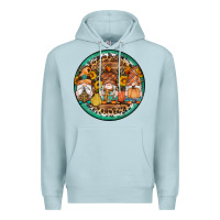 Blue Mist fall gnomes round earrings 4 Premium Hoodie - Artiststas