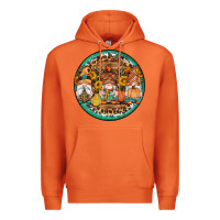 Carrot fall gnomes round earrings 4 Premium Hoodie - Artiststas