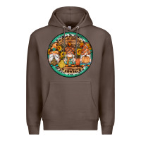 Coffee fall gnomes round earrings 4 Premium Hoodie - Artiststas