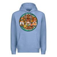 Colony Blue fall gnomes round earrings 4 Premium Hoodie - Artiststas