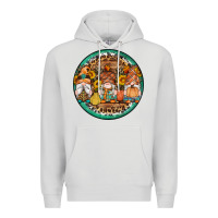 Dove Grey fall gnomes round earrings 4 Premium Hoodie - Artiststas