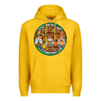 Lemon fall gnomes round earrings 4 Premium Hoodie - Artiststas