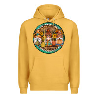 Mustard fall gnomes round earrings 4 Premium Hoodie - Artiststas