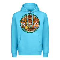 Ocean Blue fall gnomes round earrings 4 Premium Hoodie - Artiststas