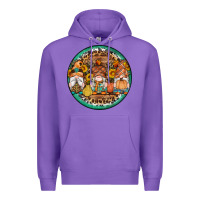 Purple fall gnomes round earrings 4 Premium Hoodie - Artiststas