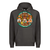 Smoke fall gnomes round earrings 4 Premium Hoodie - Artiststas