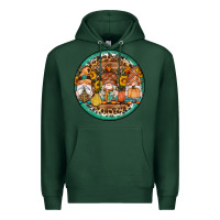 Sports Green fall gnomes round earrings 4 Premium Hoodie - Artiststas
