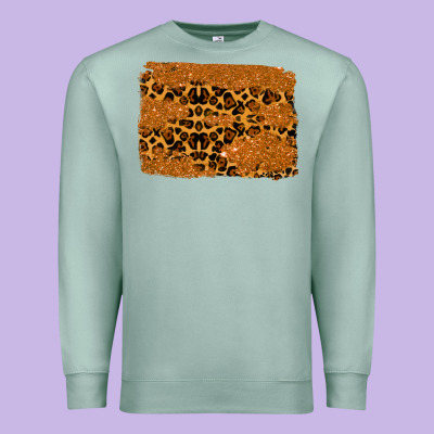 Leopard Glitter Background Premium Sweatshirt Designed By Ranaportraitstore
