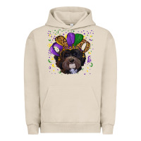 Pigment French Oak Mardi Gras Havanese Dog with Hat Urban Hoodie - RanaPortraitStore