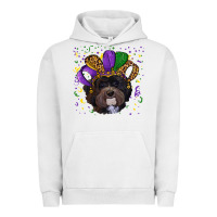 Pigment Lunar Rock Mardi Gras Havanese Dog with Hat Urban Hoodie - RanaPortraitStore
