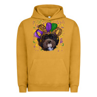 Pigment Peanut Butter Mardi Gras Havanese Dog with Hat Urban Hoodie - RanaPortraitStore