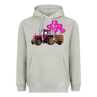 Moon Dust valentines day pink tractor with pink heart balloo Heavyweight Hoodie - RanaPortraitStore