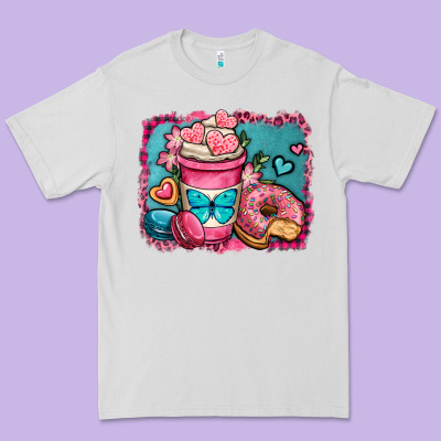 Valentines Day Coffee Cup And Sweets Premium Tee Designed By Oliviacreatesart