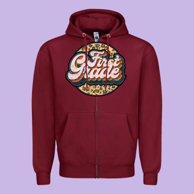 First Grade Zipper Hoodie Designed By Jahusdesignshop