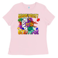 Bubblegum Pink Neurodiversity Is Beautiful Ladies Tee - FaDigitalArtStudio
