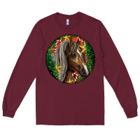 Burgundy Tennessee Horse Christmas Long Sleeve Tee - LillyAllenDesigns