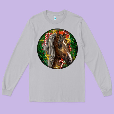 Tennessee Horse Christmas Long Sleeve Tee Designed By Lillyallendesigns