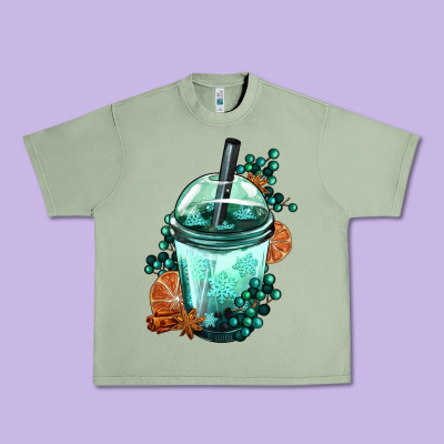Winter Bobba Cup Urban Heavy Tee Designed By Fadigitalartstudio