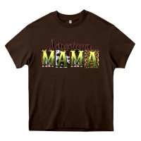 Chocolate Brown American Mama  Mother's Day Heavy Core Tee - CowGirlArtShop