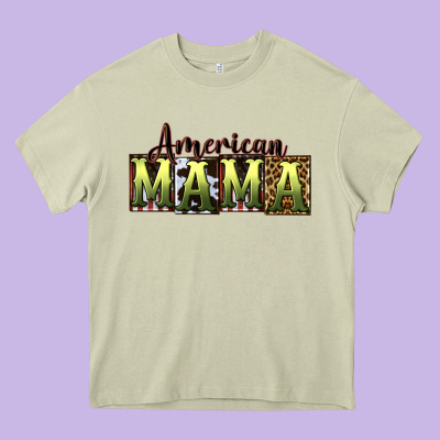 American Mama  Mother's Day Heavy Core Tee Designed By Cowgirlartshop